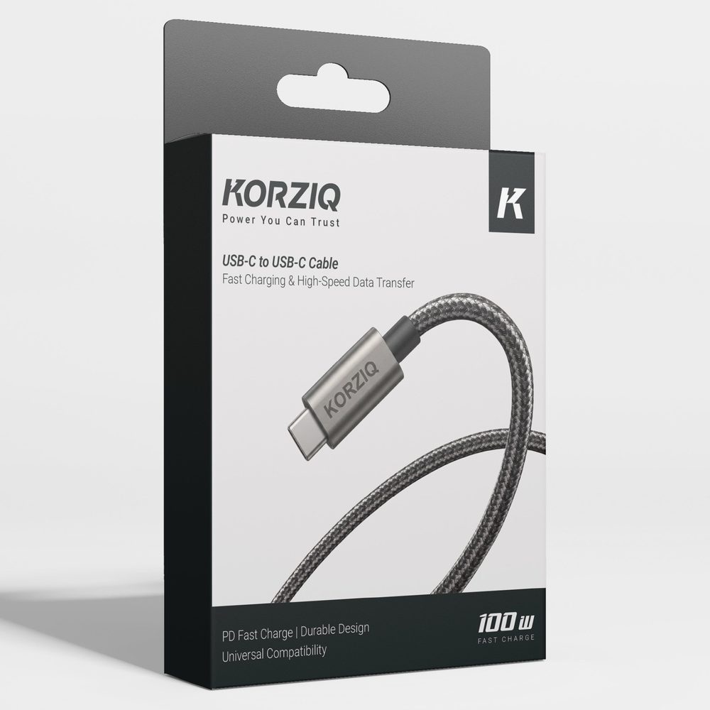 KORZIQ retail hanging box for the USB-C cable